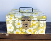 Vintage flowered metal file box