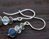 Stacked Earrings - Labradorite, Moonstone and Sterling Silver