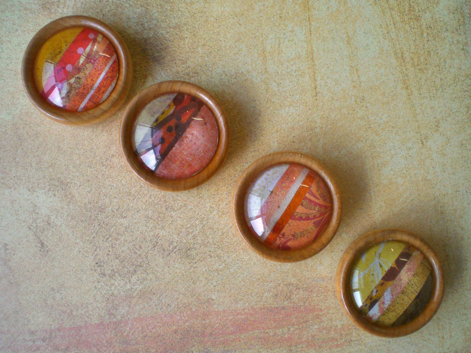 Original Art Magnets - Set of 4 in YELLOWS