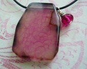 Fuchsia Pink Agate Necklace