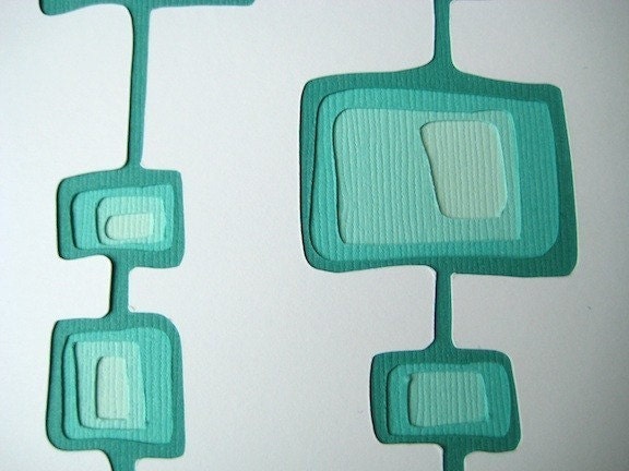 Googie in Sea Foam - Set of 2 handcut cards