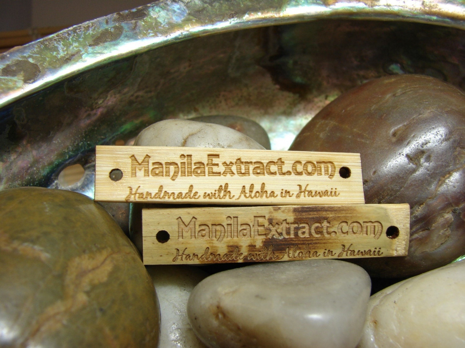 Tortoise shell bamboo hang tags or labels
