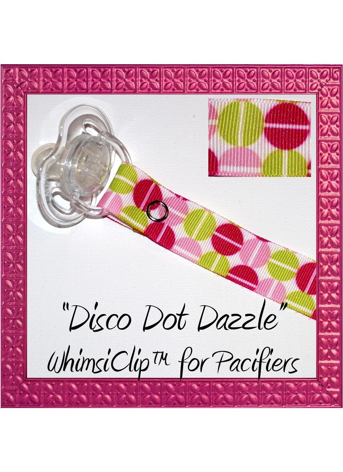 DISCO DOT DAZZLE WhimsiClip for Pacifiers