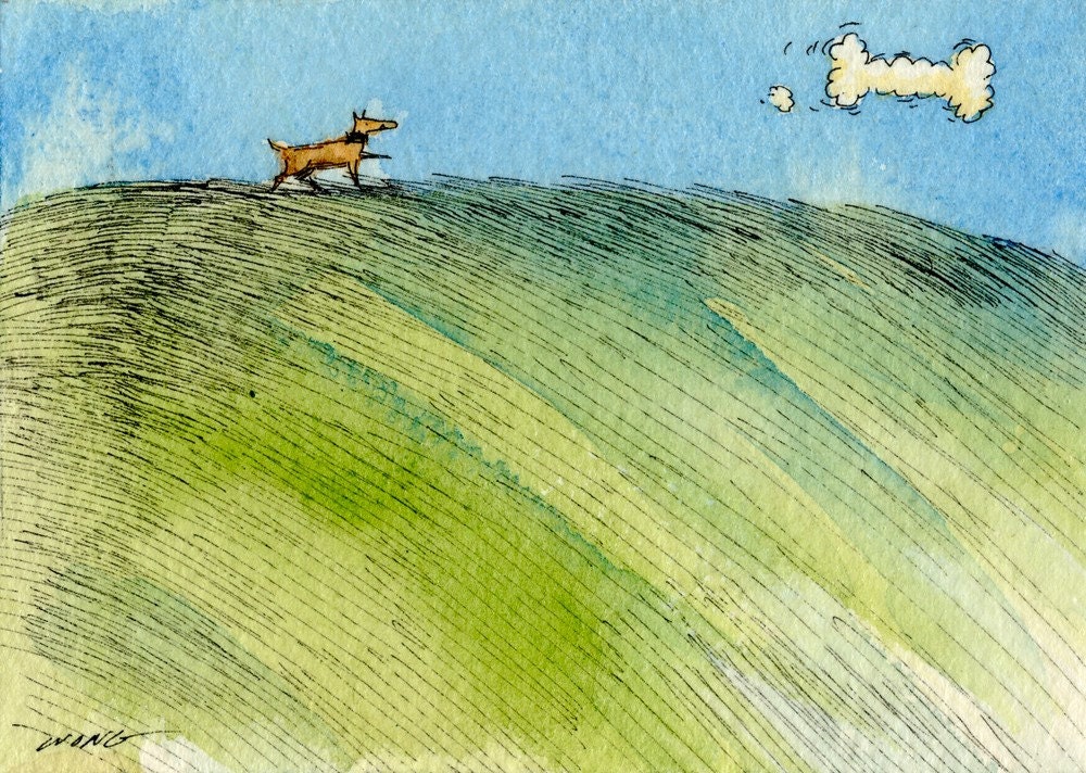 Original ACEO Painting -- Chasing Dreams
