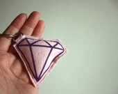 DIAMOND - screen printed felt keyring