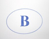 Dottie Monogrammed Card Set - Set of 10 personalized handstamped note cards