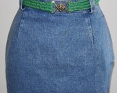 80s Calvin Klein High Waist Jean Skirt Mini - XS