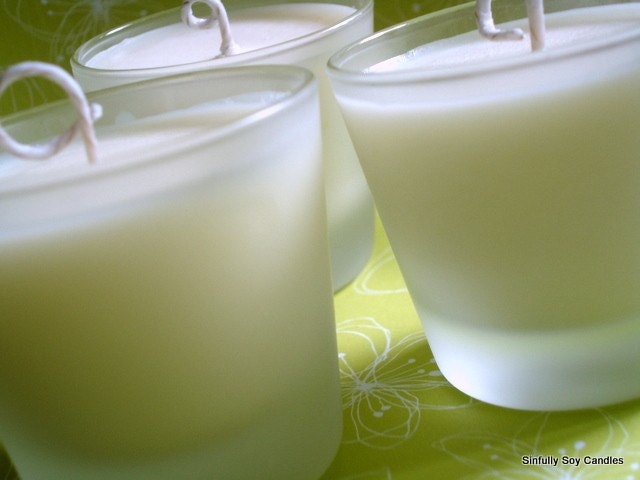 Frosted Soy Votives Autumn Collection Pumpkin Souffle, Cinnamon Stick, Apple Harvest