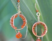 Carnelian Double Hoops
