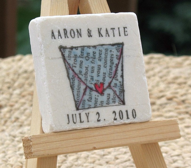 Heart Sealed Envelope Save the Date Magnets, Set of 25