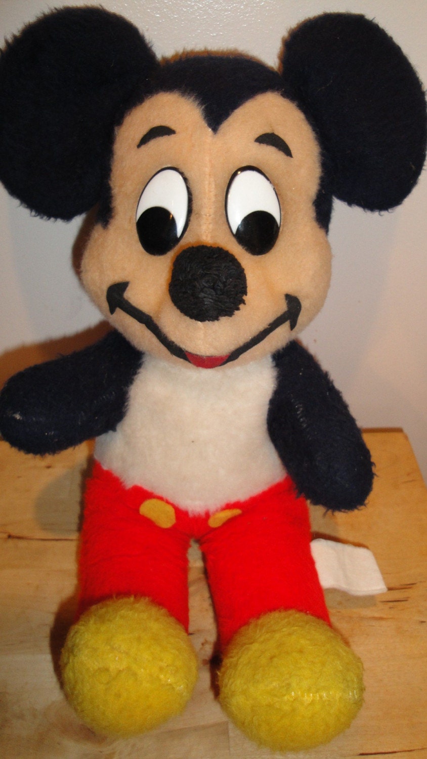 Vintage Mickey Mouse Plush Stuffed Animal 11 inch