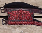Hounds of Annwn - celtic leather wristband