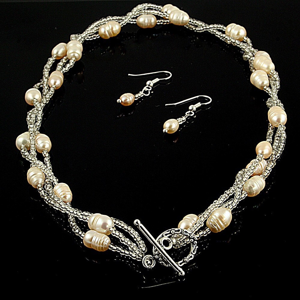 Pearl Drift - Handmade Pearl Necklace Set