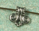 6 Antique Silver Pewter Scroll Bails Jewelry Findings 540