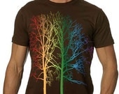 Rainbow Trees Tshirt MENS Graphic Tee - CritterJitters