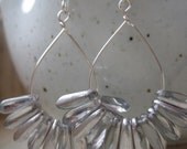 Mirror Mirror (handmade silver glass beaded hoop earrings)