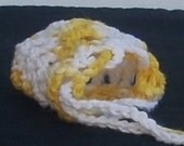 Cotton Crochet Soap Saver Bag, Daisy, Yellow and White