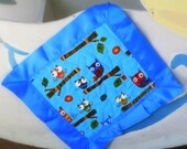 Lovey sized minky baby QUILT, blanket , sweet owls... WHO HOOTS