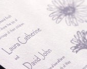 Daisy - Letterpress Wedding Invitation - lavender on white