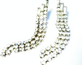 Original Vintage White Rhinestone Earrings