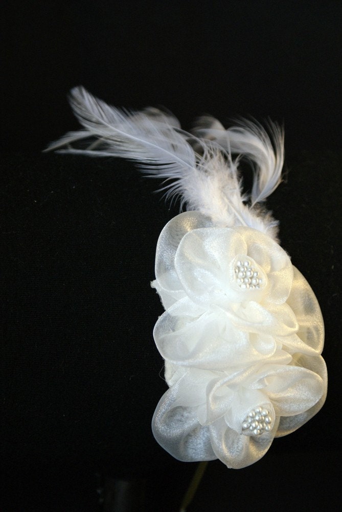 Feather and flower headband