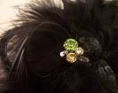 Black Feather and Sequin Clip/Pin