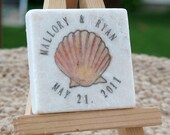 Coral Seashell Save the Date Magnets, Wedding Favors, Set of 25