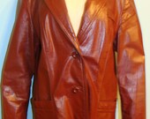 Burgandy leather blazer