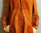 Vintage burnt Orange Leather and Suede Jacket