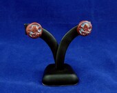 Verdigris Copper Cthulhu Cameo Earrings - Polymer Clay Horror Jewelry