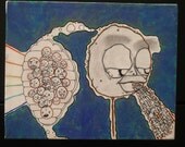 Oh Gravy, blue honey comb beast face.