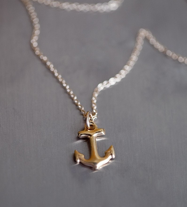 Featured in Elle 14k Gold Vermeil Anchor Necklace