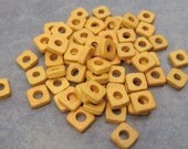 25 SUN YELLOW  Mykonos Greek Ceramic Beads - 6mm Square Washer