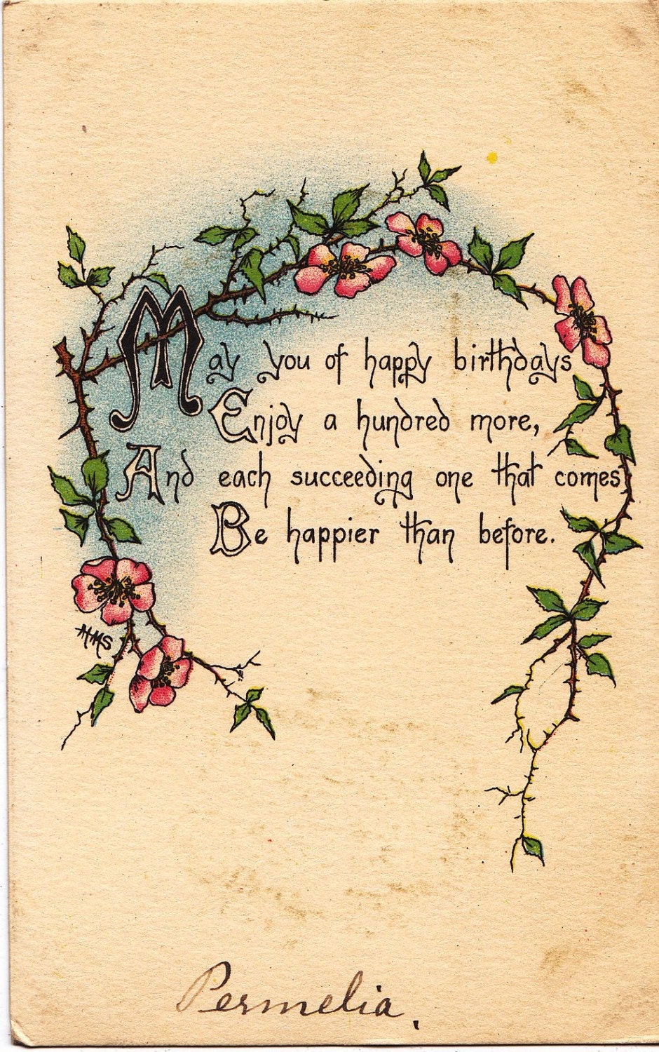 Vintage Birthday Post Card Early 1900s bd050
