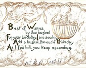 Vintage Birthday Post Card Early 1900s bd066