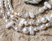 3-Strand Swarovski Crystal and Pearl Bridal Necklace
