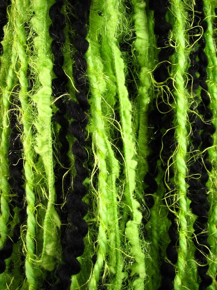 Lime Green and Black Hair Falls