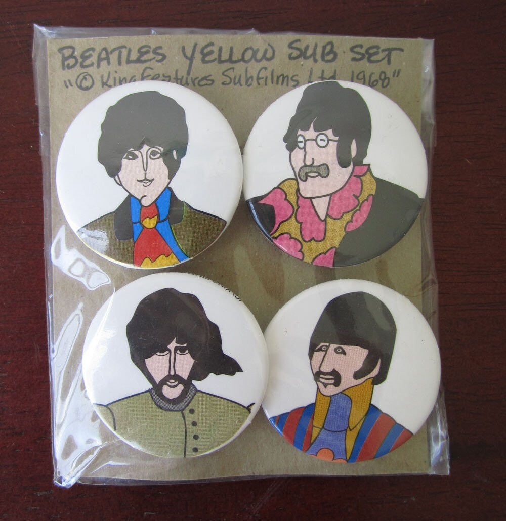 Original 1968 Beatles Yellow Submarine Pin Set