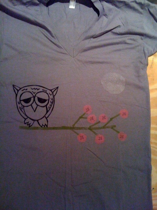 OWL (Abe) on cherry blossom branch