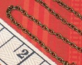SMALL link metal CHAIN - antiqued bronze color - necklace jewelry supplies  - 5.75 feet  or 1.8 meters