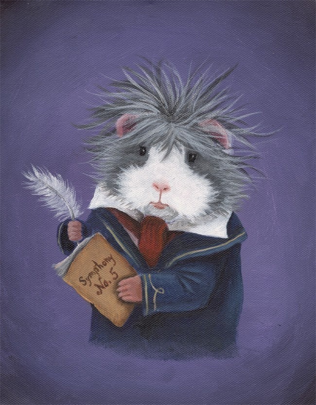 Ludpig Van Beethoven Guinea Pig Print 8 x 10