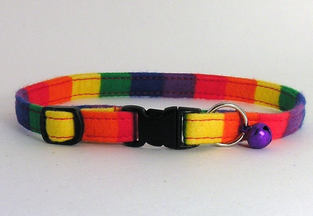 Over the Rainbow Cat Collar (with a SILVER bell)