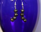 Curved Blue Pearl Earrings