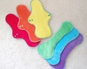 Organic Wool-Backed Moonbow Cloth Pads (mixed topping prism pack of 6, large / 12-inch)