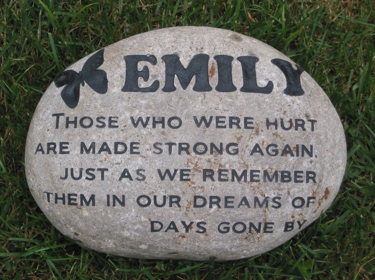 Custom Engraved River Stone Rock Memorials