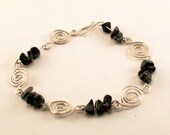 Celtic Scroll Obsidian Bracelet