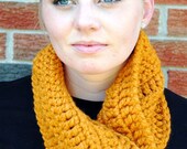 Butterscotch Neck Warmer/ Cowl with Wooden Buttons