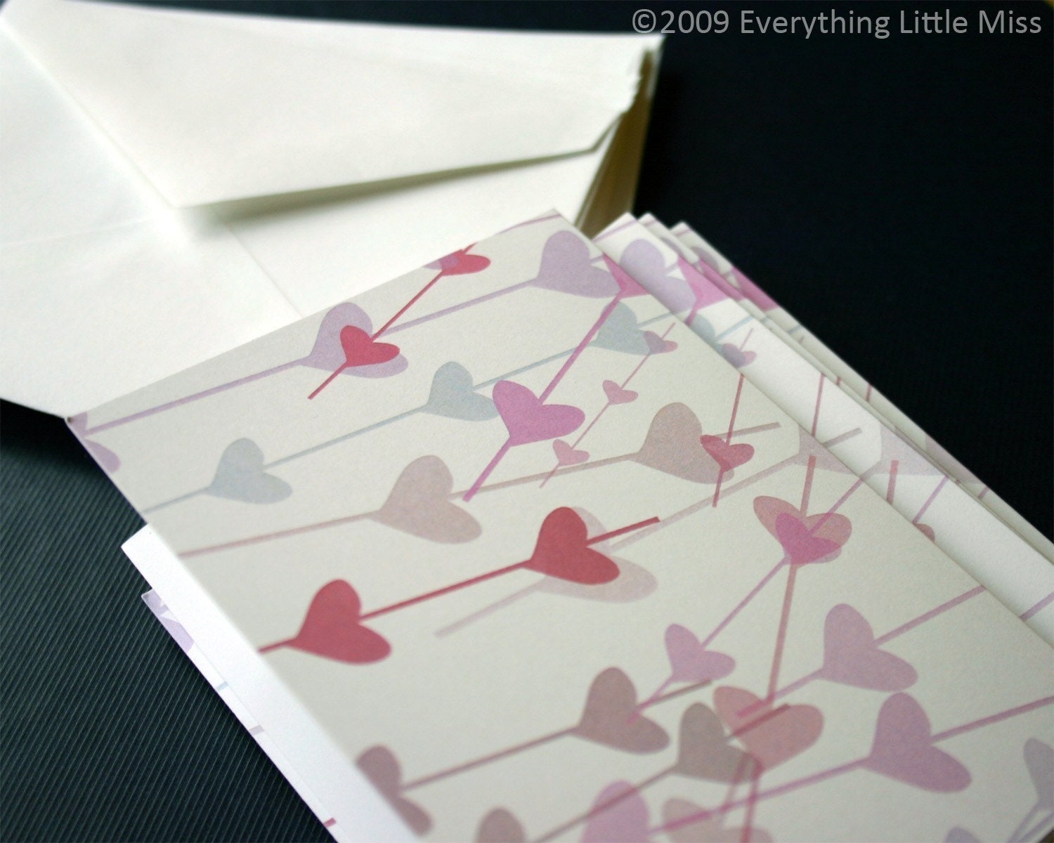 Scattered Hearts Folded Card (Set of 8)