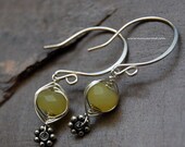 Harmony Earrings - Olive Jade, Sterling Silver