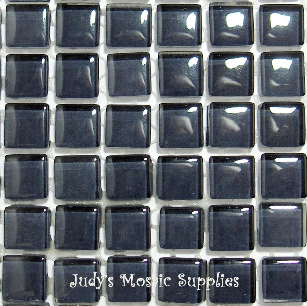 Pewter Gray Glass Tiles Mini Tesserae Mosaic Squares - 100 3/8 Inch Tiles